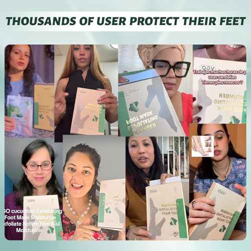 VGO 3 Pack Foot Peeling Mask, Natural Exfoliating Foot Mask, Dead Skin Callus Remover Repair Heels, Smooth Touch Feet, Hydrating Foot Care for Dry Cracked Feet