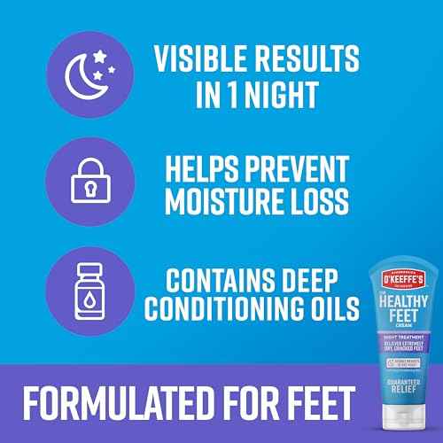 O'Keeffe's for Healthy Feet Night Treatment Foot Cream-7 oz Tube (1 Pack)-Guaranteed Overnight Relief for Extremely Cracked, Dry Feet, Repairing Skincare, Instantly Boosts and Retains Moisture Levels