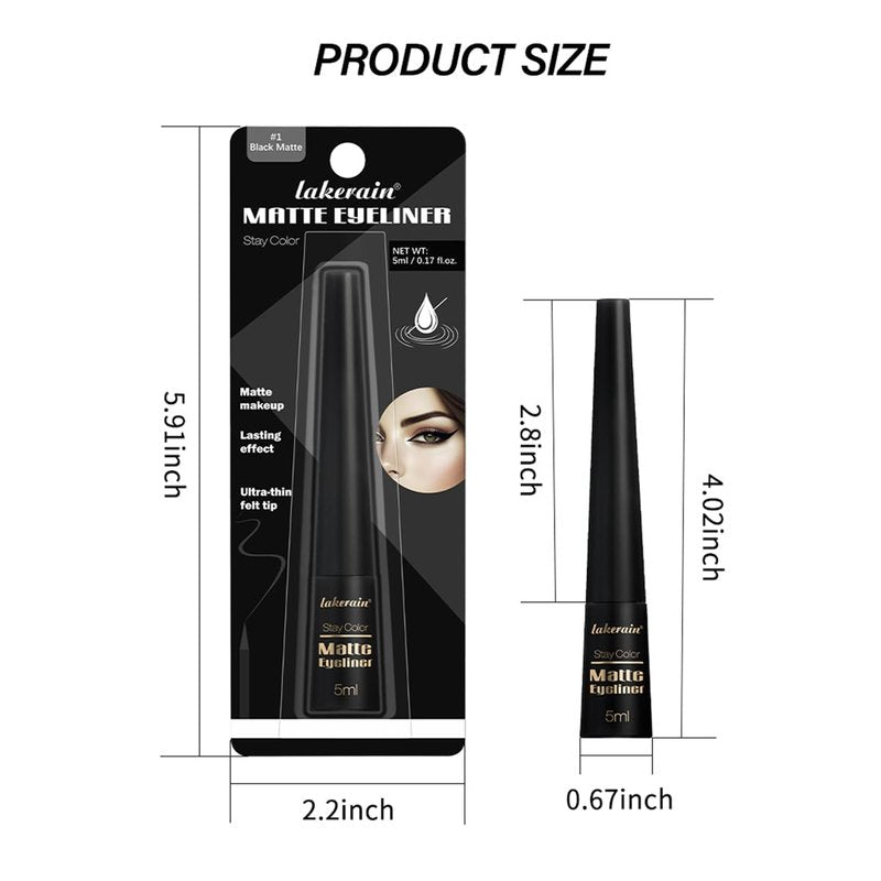 SHEEYOON Liquid Eyeliner, Matte Eyeliner with Fine Brush Tip, Easy Glid Waterproof Smudge Proof, 0.17 fl oz (#3 Safari Matte)