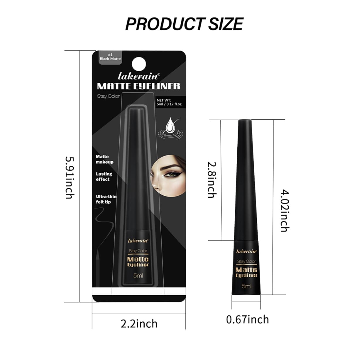 SHEEYOON Liquid Eyeliner, Matte Eyeliner with Fine Brush Tip, Easy Glid Waterproof Smudge Proof, 0.17 fl oz (#3 Safari Matte)