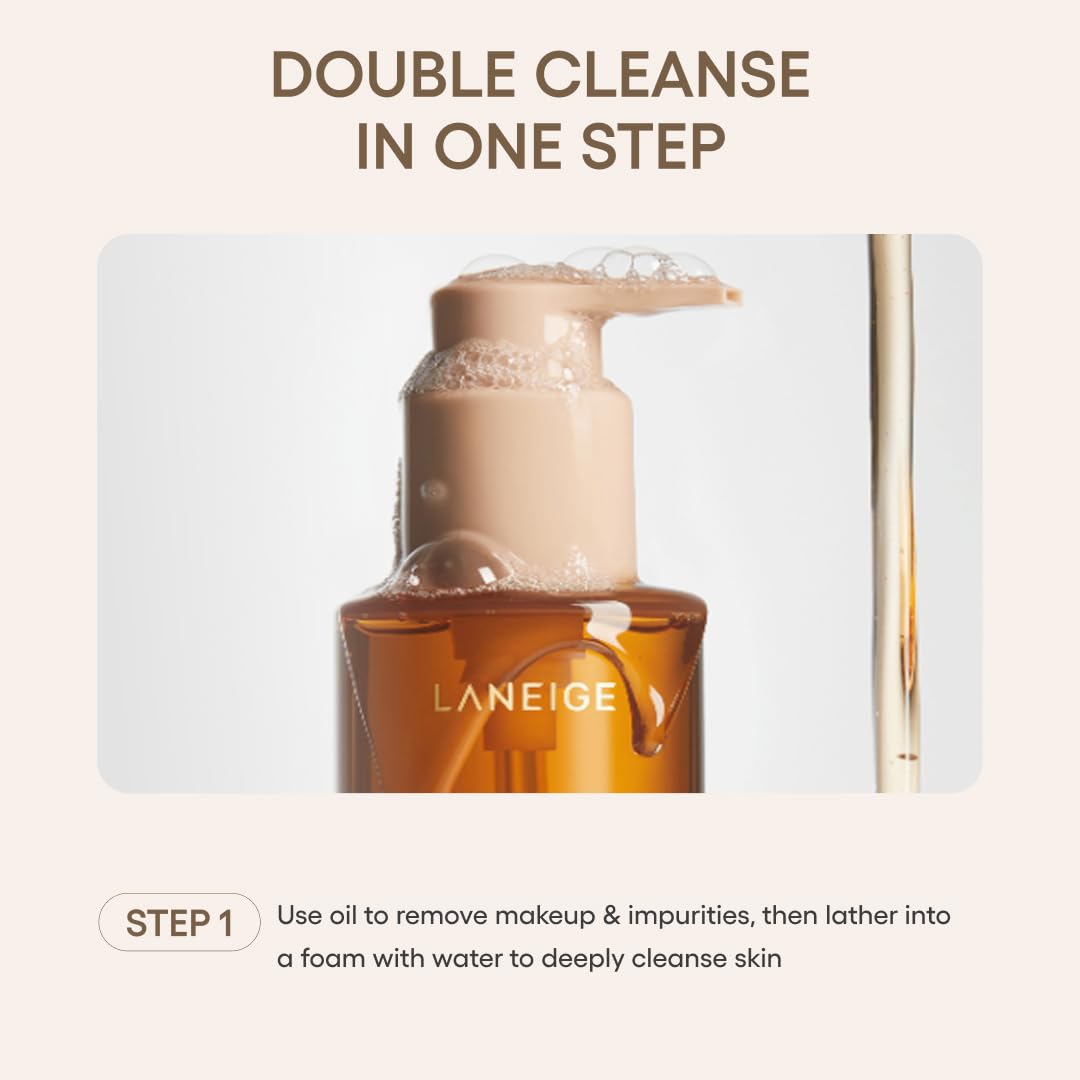 LANEIGE Perfect Renew Nourishing Oil-to-Foam Cleanser - 2-in-1 Anti-Aging Face Wash for Radiant Skin | Removes Makeup & Impurities