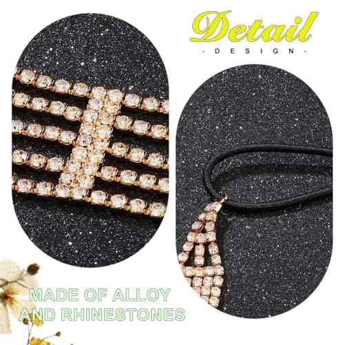 Jeairts Rhinestone Head Chain Forehead Bridal Headband Elastic Crystal Hair Band Halloween Prom Hair Jewelry for Women