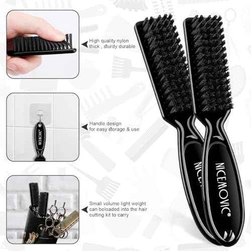 NICEMOVIC Hair Cutting Barber Cape with Neck Duster Brush and Barber Brush, Professional Barber Accessories Cleaning Supplies for Salon Haircut Styling (Black)