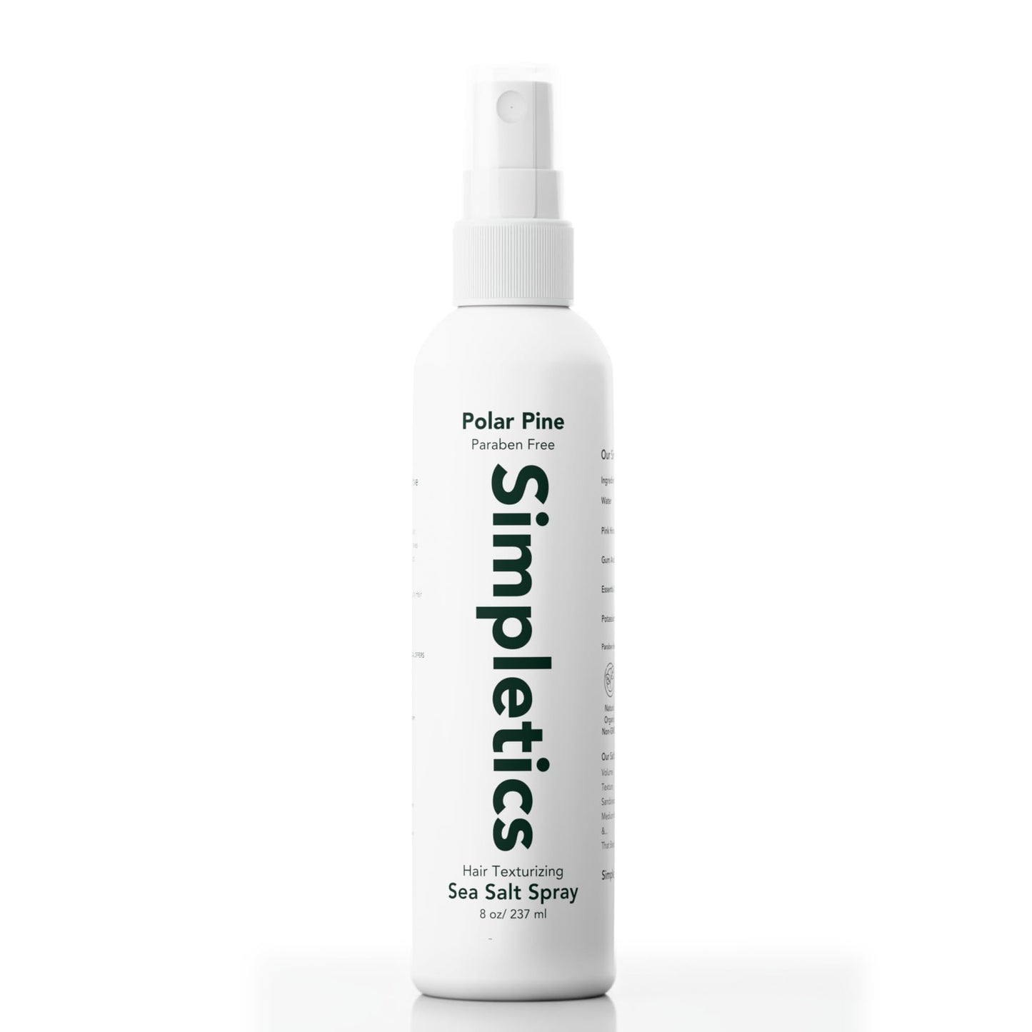 Simpletics Himalayan Sea Salt Hair Spray (Vanilla Scent) – Natural 5-Ingredient Formula for Beach Waves & Volume – Light Hold, Non-Greasy, Paraben & Sulfate Free – Unisex 8 fl oz