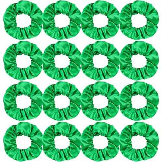 16 Pcs Satin Green Scrunchies Bridesmaid Proposal Gifts Hair Ties Scrunchies for Women Girls Bachelorette Party Favors (green)