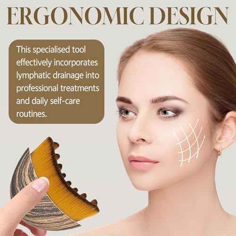 Lymphatic Contour Face Brush, Dry Face Brush for Lymphatic Drainage Massager -Anti-Puffiness, Lift, Chin & Jawline Sculpting (1PCS Soft Gua Sha Brush)