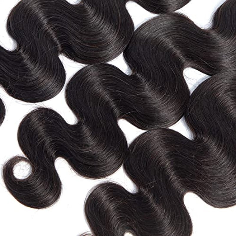 Body Wave Bundles Human Hair 12 14 16Inch Brazilian Virgin 100% Unprocessed Body Wave Weave Bundles Human Hair 3 Bundles Deals Natural Black Color