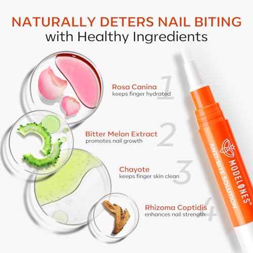 modelones Stop Biting Pen Nail Biting Prevention Thumb Sucking Deterrent Nail Biting Treatment for Kids & Adults Natural Nail Care Pen to Help Stop Nail Biting Habit Safe Solution for Biters