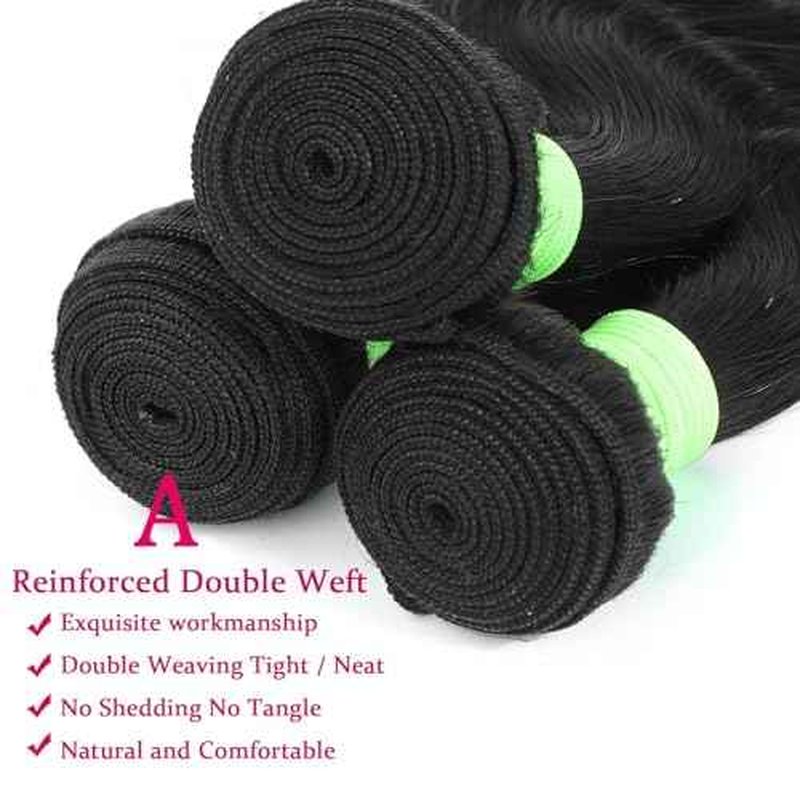Body Wave Bundles Human Hair 22 24 26 Inch 12A Grade 100% Unprocessed Brazilian Virgin Hair Body Wave 3 Bundles Deals Real Human Hair Extensions For Black Women Natural Black