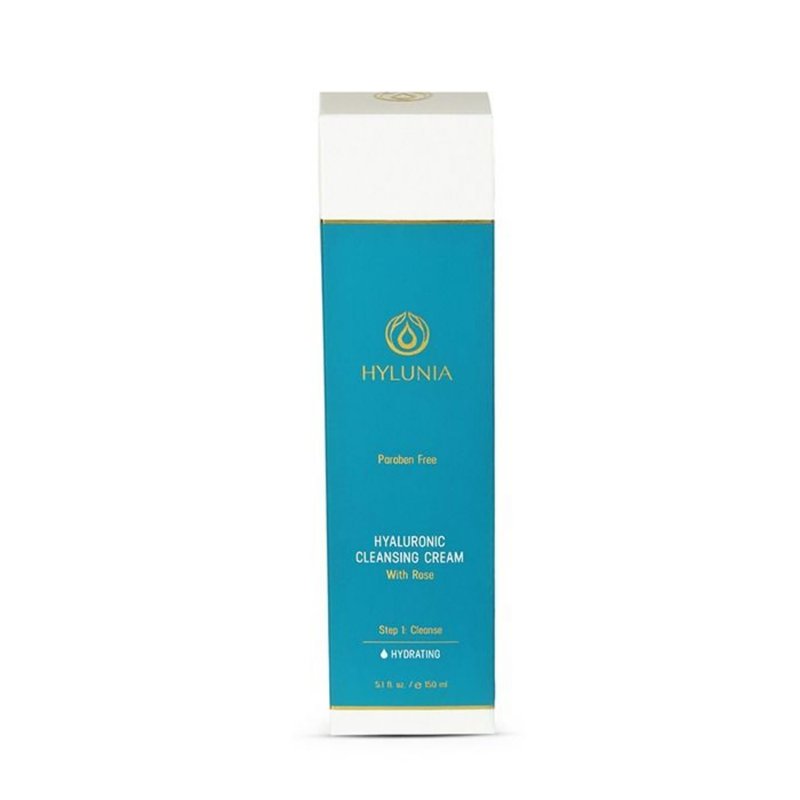 Hylunia Hyaluronic Cleansing Cream – Hydrating & Soothing Facial Cleanser with Hyaluronic Acid, Rose & Olive Oil Squalene – Gentle, Non-Drying, Vegan & Ayurvedic Skincare – 5.1 FL oz