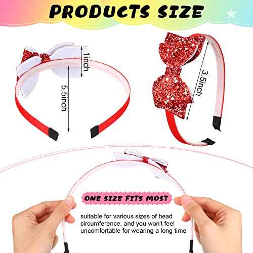 Janinka 24 Pcs Girls Glitter Headbands for Kids Bulk 3.5 Inch Sparkly Little Girl Headbands for Ages 4?6 Sequin Headband Non-slip Plastic Shiny Bow Headband with Teeth Gift for Christmas