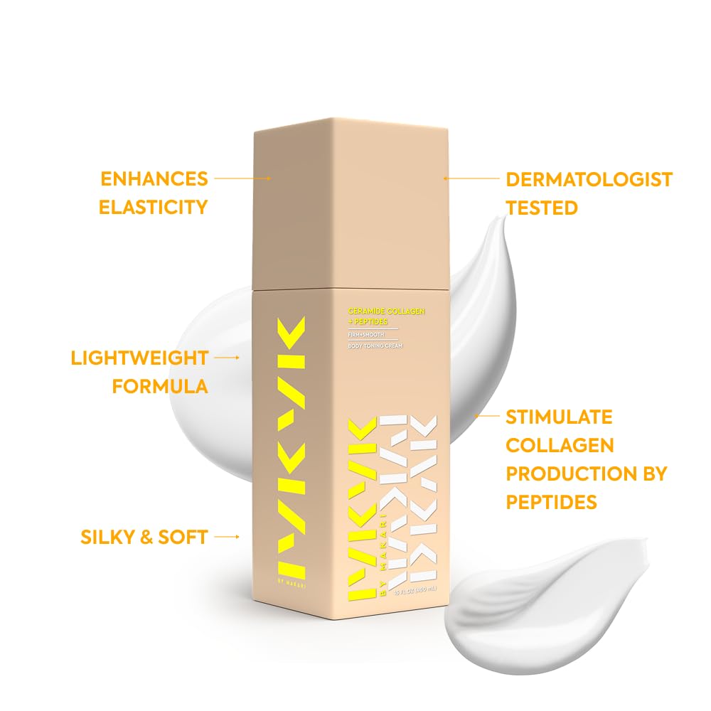 IYKYK by Makari Ceramide Collagen + Peptides Body Toning Cream | Smoothing & Firming Body Lotion for Women | Supports Radiance & Supple-Looking Skin | Vegan | Fragrance-Free | Paraben & Sulfate-Free