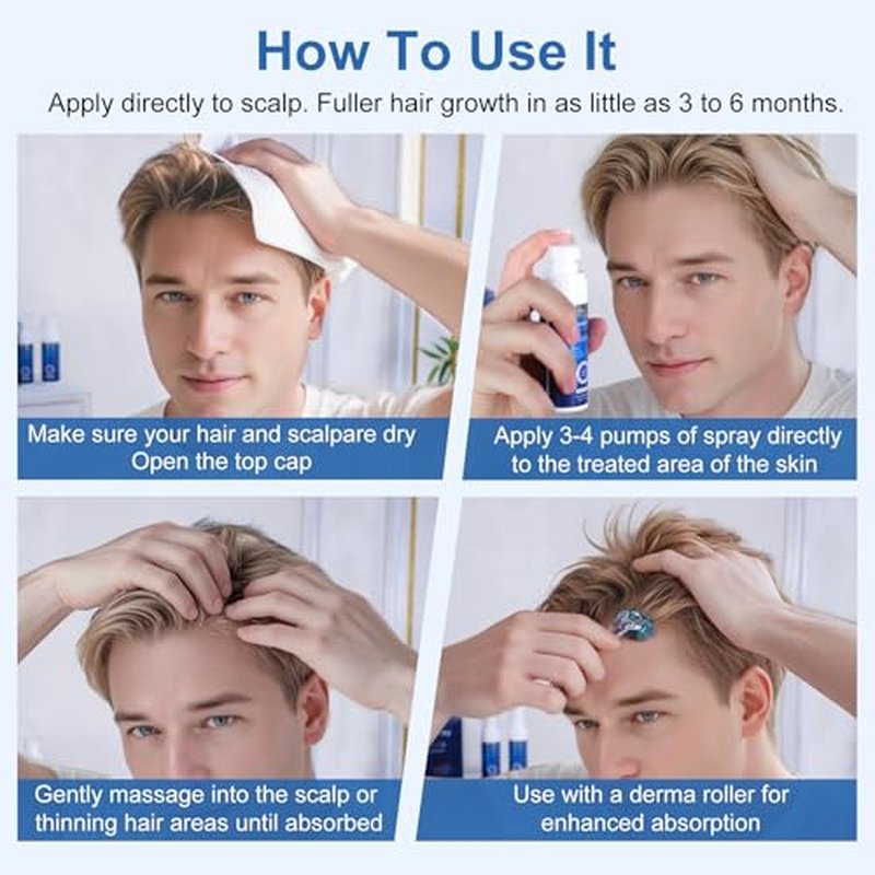 5% Minoxidil for Men and Women, Regrowth Serum, Extra Strength Spray for Hair Loss, Minoxidil 5 Percent, Thicker Healthier Hair, Beard Growth Kit, Topical Treatment, 60ml x 7 Bottles£¨Extra Strength£©