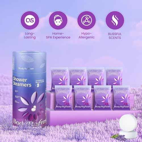 Lavender Shower Steamers Aromatherapy - Birthday Gifts for Women, 8 Pack Shower Bombs with Essential Oils, Stress Relief, White Elephant Christmas Gifts, Stocking Stuffers for Adults, Teen