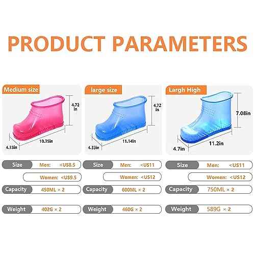 Movable Foot Soaker, Portable Feet Soaking Tub Massage Foot Bath Shoes, Bath Massager Basin Pedicure Feet Spa Shoes for Thermal Massage to Promote Blood Circulation (Medium, Blue)