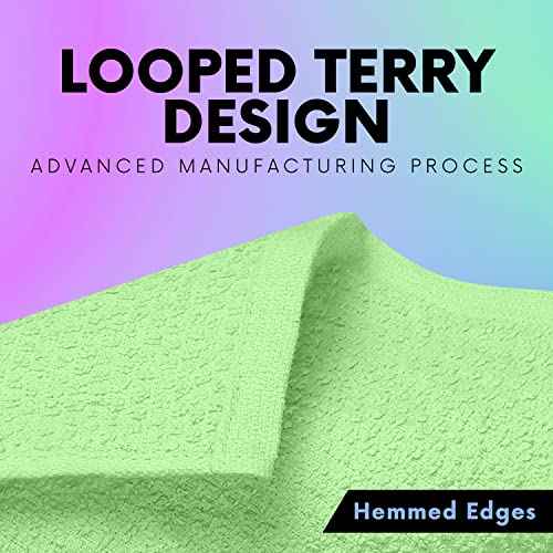 Elaine Karen Multicolored Washcloths Set Multipurpose Cotton Washcloths, Bathroom Wash Cloths for Face and Body, Utility Rags - Soft and Absorbent, Washable - 12 x 12 Inches (24 Pack)