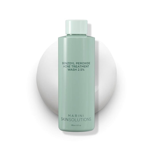 Benzoyl Peroxide Acne Treatment Wash 2.5% - Antibacterial Face Cleanser for Oily Skin | 6 fl oz