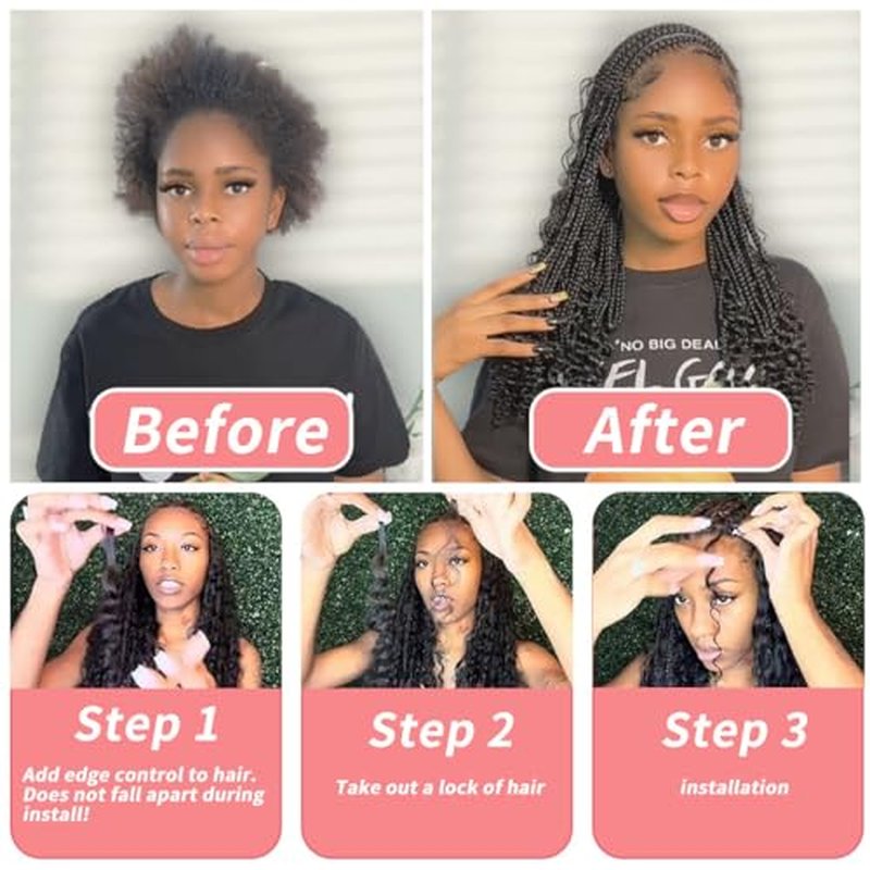 Human Braiding Hair for Boho Braids 12A Deep Water Wave Bulk Human Hair for Braiding No Weft Wet and Wavy Curly Human Hair Extensions (1B-Natural Black-Deep, 110g-24 Inch)