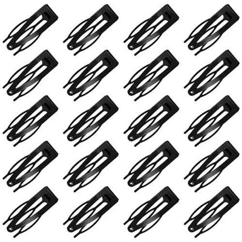 20 Pcs Double Grip Metal Snap Hair Clips for Women/Girls,Small Barrettes for Thin/Fine/Short Hair,Strong Hold Hair Accessories, (Black)