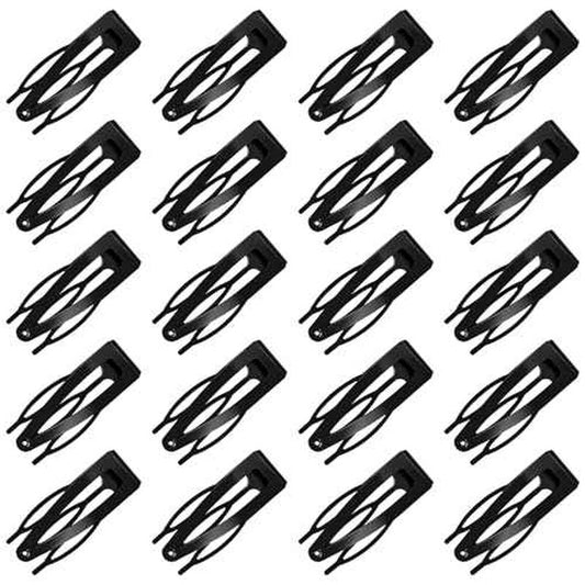 20 Pcs Double Grip Metal Snap Hair Clips for Women/Girls,Small Barrettes for Thin/Fine/Short Hair,Strong Hold Hair Accessories, (Black)