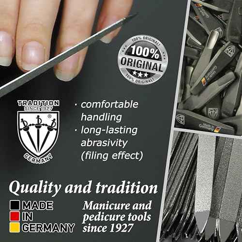3 Swords Germany - Brand Quality Double Sided (fine & coarse) Sapphire Metal Pocket Nail File (1 Piece), Made in Solingen Germany