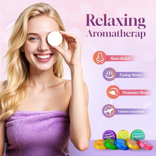 Shower Steamers Aromatherapy 8 Pack - 8% Natural & Organic Essential Oils,Women/Men Spa Steamer, Lingering Intense Aroma Gifts for Women & Men, Spa Gifts & Birthday Christmas Gift Stocking Stuffers