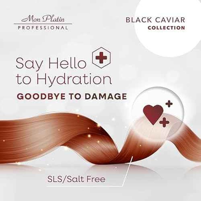 Mon Platin Black Caviar & Silk Protein Hair Mask, Total Repair Shampoo & Serum Bundle ? Deep Conditioning, Color-Safe Care for Dry, Damaged Hair with Intense Moisture & Shine Protection