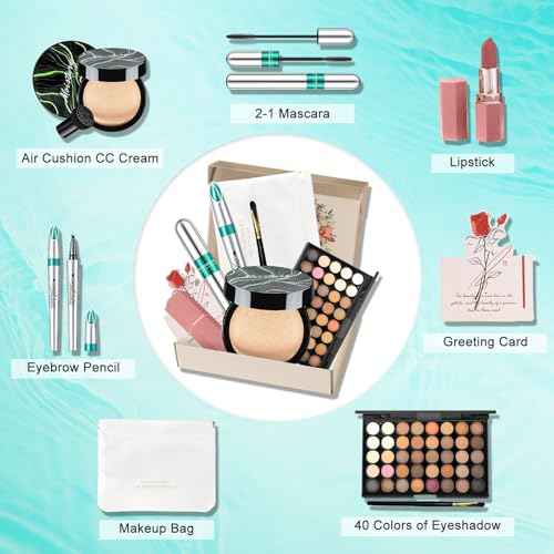 Makeup Kit for Women Full Kit, Make Up Gifts for Women Teen Girls, Makeup Bag Eyeshadow Palette Foudation Eyebrow Mascara Lipstick for Wife, Mom, Mothers Day Gifts