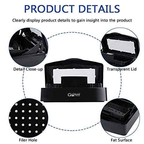Gusnilo Nail Tool Sterilizer Box Plastic Disinfectant Container Barbicide Disinfectant Tray for Nail Tools, Tweezers, Hair Salon, Spa and Trimmer Manicure Equipment (Black)