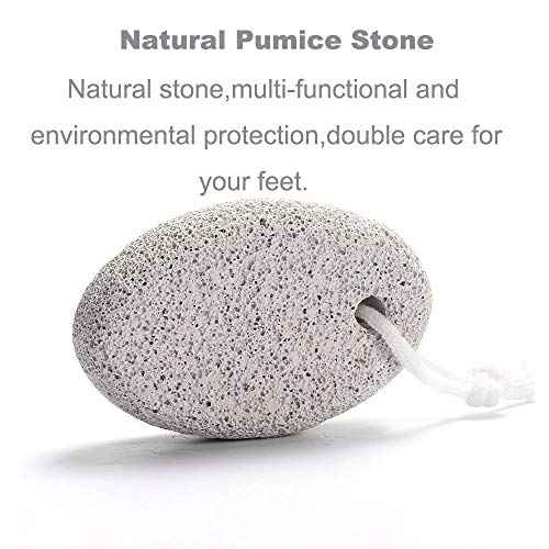 Natural Foot Pumice Stone for Feet, Borogo 2-Pack Lava Pedicure Tools Hard Skin Callus Remover for Feet and Hands - White&Red