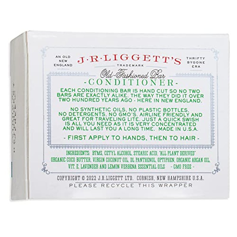 J¡¤R¡¤LIGGETT'S Conditioner Bar - Original Formula, All Natural Hair Conditioner with Coconut Oil & Cocoa Butter - Sulfate Free, Gmo Free, Plant-Based Ingredients for Soft & Smooth Hair, 1.75oz - 3 Pack