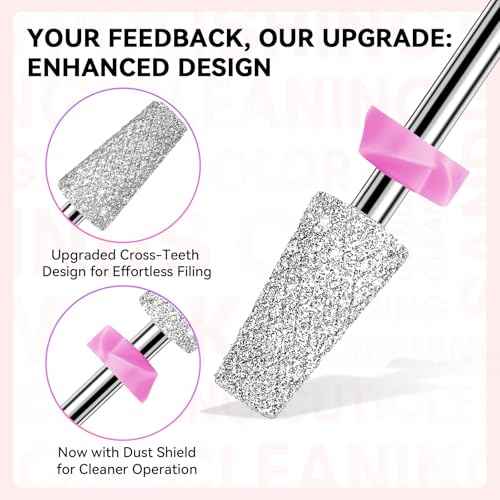 Makartt Nail Drill Bits:10Pcs Dimond Sanding Bit Sets for Nail Drill E-File,Upgraded Cuticle Cleaner Nail Bit Kit Tool Bits for Acrylic Nail Art Tools Nails Manicure Nail Prep,Nail Salon Home DIY Use