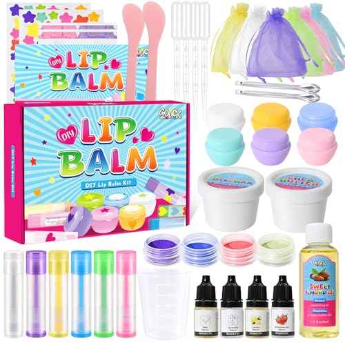 GZDUCK DIY Lip Balm Making Kit- 42Pcs Lip Balm Making Set for Girls, Make Your Own Lip Gloss, Lip Gloss Making Set with Multi-Flavor Multicolored DIY Makeup Set Gifts for Women Teens Kids