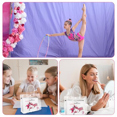 8 Pcs Gymnastics Party Favor Set Gymnastic Stuff Makeup Bag 15oz Water Cup Bracelet Keychain Scrunchies Mini Compact Mirror Gymnastics Gifts for Girls Women Gymnast Lover Yoga Sport Lovers Team Gift