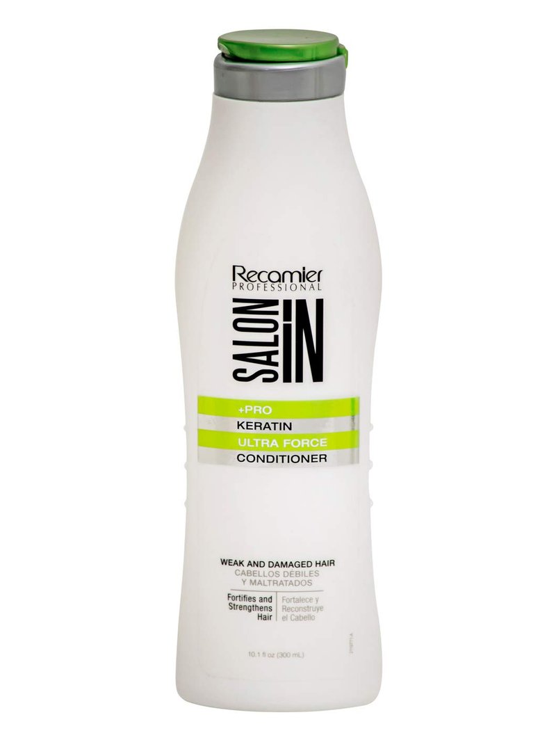 Salon In by Recamier | Keratin Ultra Force Hair Shampoo and Conditioner Set (10.1 fl oz / 300 ml) | Repair & Strength