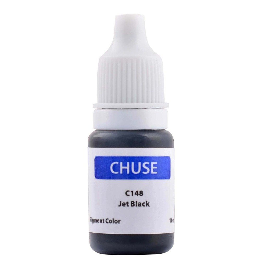 CHUSE Microblading Ink Permanent Makeup Pigment 0.35oz/10ml Eyebrow Ink Microblading Pigment for Eyebrow Eyeliner (C148 Jet Black)