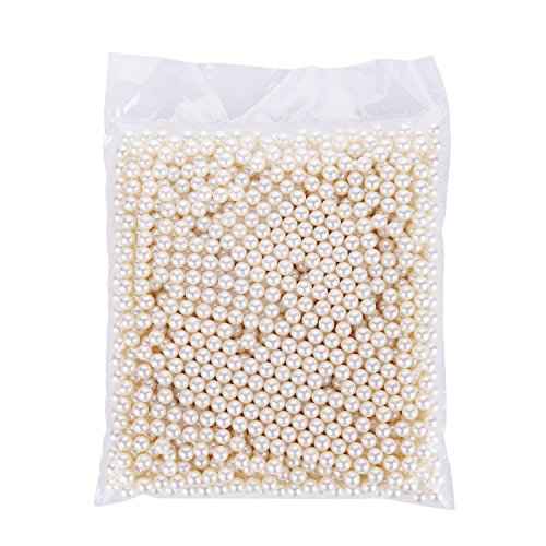 Makeup Beads for Brushes, Art Faux Pearls, HBlife 1100-Piece Round Pearl Beads to Hold Makeup Brush, Lipstick, Mascara, Eyeliner, 8mm (Beige)