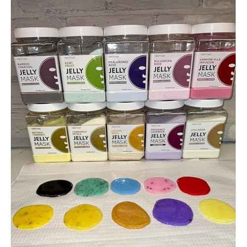 YMEYFAN Jelly Mask for Facials, Jelly Mask Powder Bulk Wholesale for Esthetician Supplies Professional Beauty Salon Spa Facial Mask Vajacial, Face Masks Skincare Big Set (10 Jar, 500g/17.6oz)