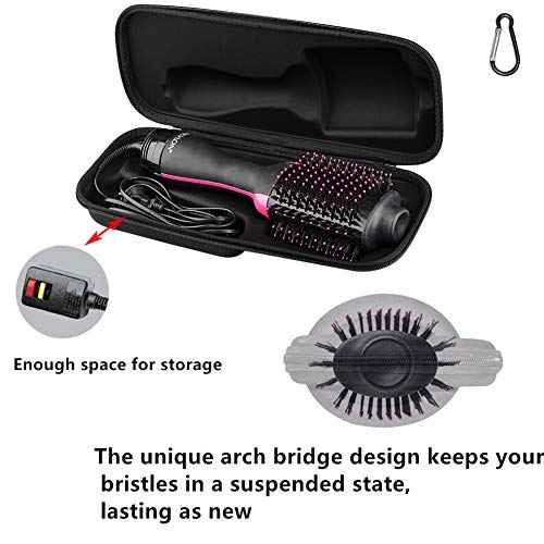 Brappo Hard Portable Travel Case compatibility Revlon One-Step Volumizer Original 1.0 Hair Dryer and Hot Air Brush.(Case Only) (Black)