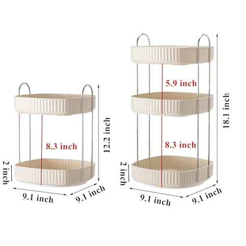 360¡Æ Rotating Makeup Organizer, Spinning Bathroom Organizer Countertop, Large Capacity Cosmetics Skincare Organizer for Bathroom Vanity Dresser Table (Black, 2 Tiers)