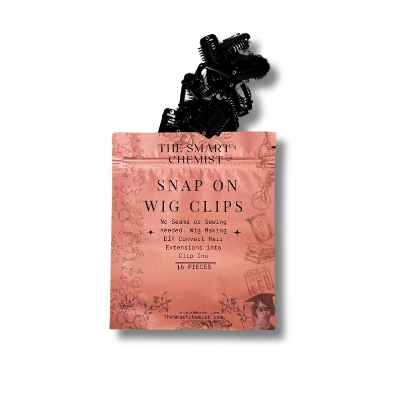 Snap On Wig Clips - No Sewing Needed for Easy DIY Hair Extensions | 16 Pieces in Black