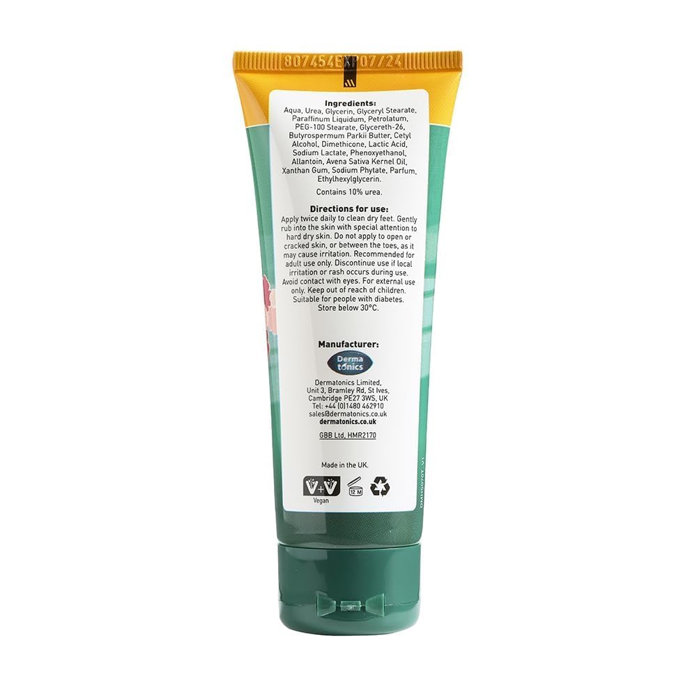Dermatonics 10% Urea Callus Removing Cream – Removes Hard Skin, Moisturizes and Rehydrates Racked, Rough, Dead and Dry Skin – for Feet, Elbows, and Hands, 2.37 fl oz. Tube, 3 Pack