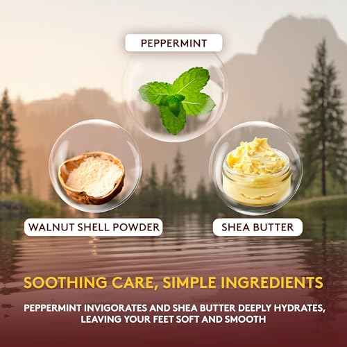 OKAY Peppermint Foot Scrub - Exfoliating Foot Scrub, Foot Exfoliator, Great for Cracked Heels, Pedicures, Dead Skin Remover, Exfoliant for Calluses, Moisturizer for Dry Skin - 6 Oz (Pack of 1)