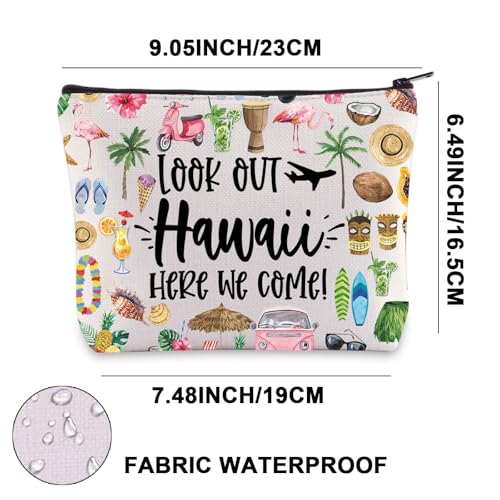 JNIAP Hawaii Makeup Bag Hawaii Trip Gifts Aloha State Beach Gifts Hawaii Vocation Travel Bag Hawaii Tourist Gifts Hawaii Toiletry Bag (Look Out Hawaii)