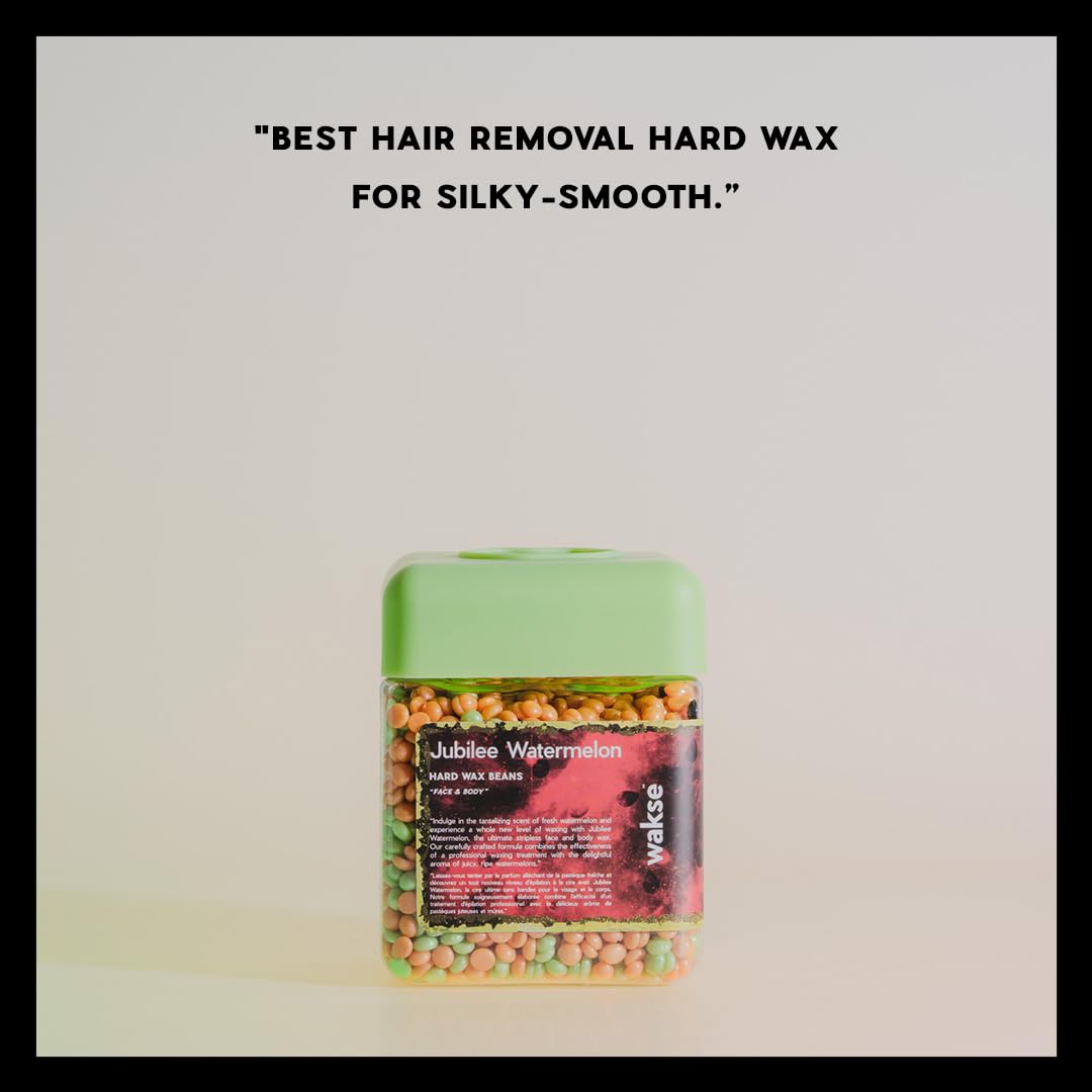 Wakse Watermelon Jubilee Hard Wax Beans - Effective Hair Removal for Face & Body | 12.8oz Watermelon Scented