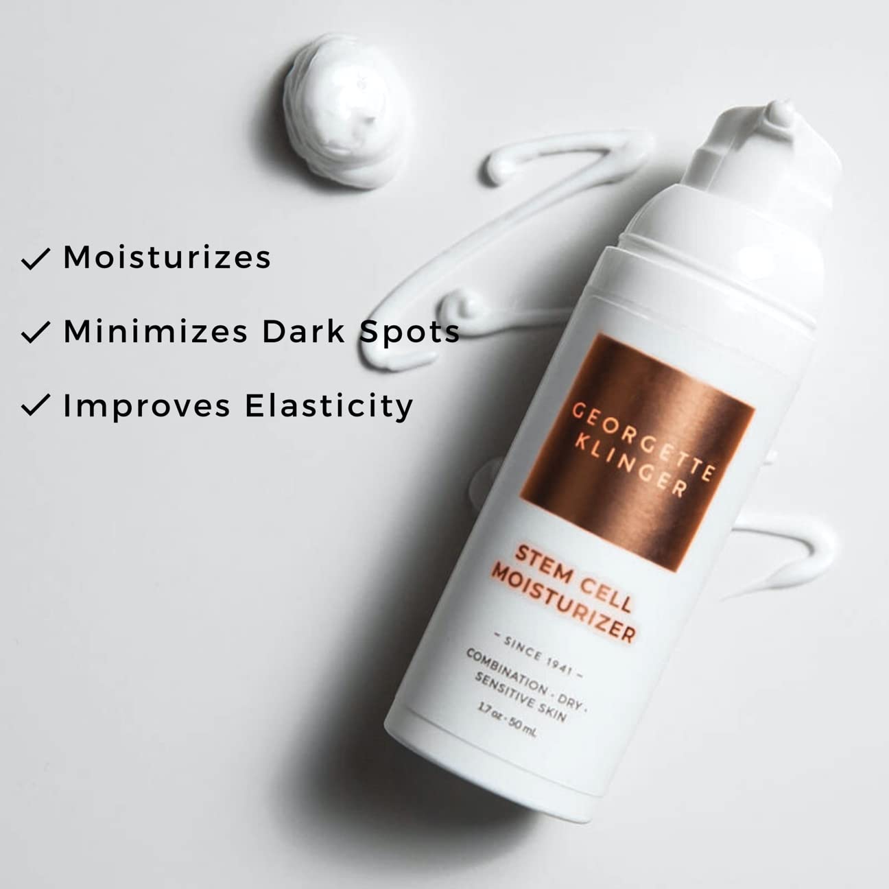 Stem Cell Moisturizer - Anti-Aging Facial Cream with Vitamin E, Hydrates, Boosts Cell Turnover, Improves Skin Elasticity to Visibly Reduce Lines, Dark Spots and Wrinkles - 1.7 oz by Georgette Klinger