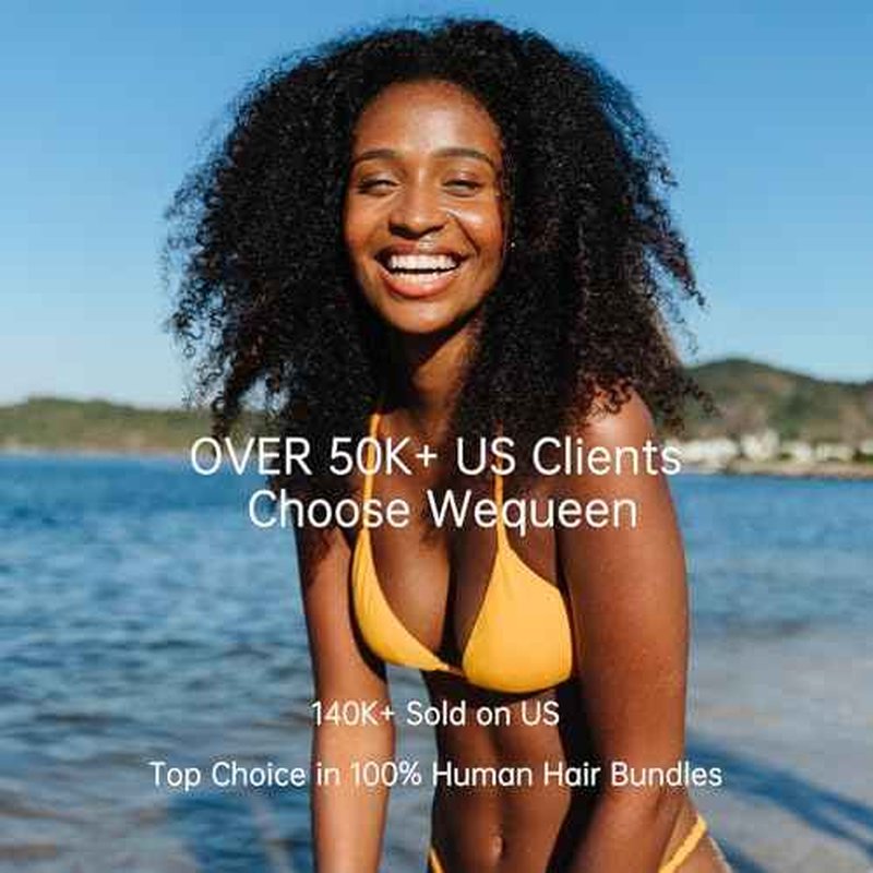 WEQUEEN Kinky Curly Human Hair Bundles 3c/4a 100% Virgin Brazilian Kinkycurly Human Hair 3 Bundles 16 18 20 Inch Natural Look Weave for Black Women
