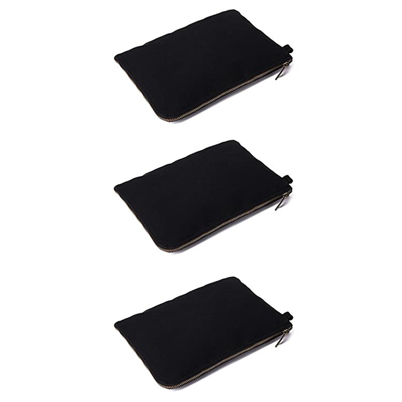 YONBEN Zipper Pouch Storage Bag Simple and Stylish Women's Cosmetic and Travel Bag (Black-improved-3)