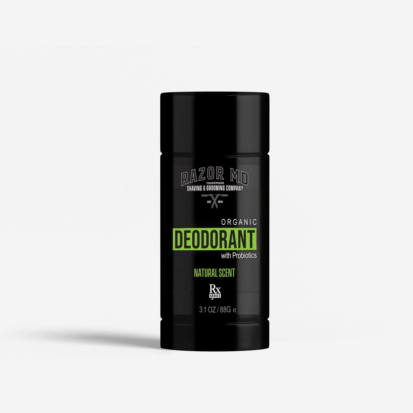 Razor MD Deodorant with Probiotics, Underarm Skincare Deo for Men, 3.1 oz