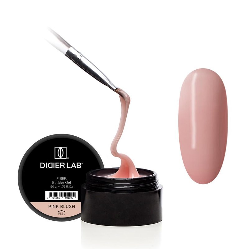 DIDIER LAB Fiber Builder Gel Pink Blush – Self-Leveling HEMA-Free Builder Gel for Nails - Ultra-Strong LED UV Fiberglass Nail Builder Gel for Nail Repair Refills and Nail Extensions - 1.76 fl oz